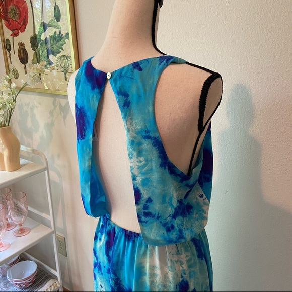 Blue Tie Dye Open Back Maxi Dress - Picture 6 of 6